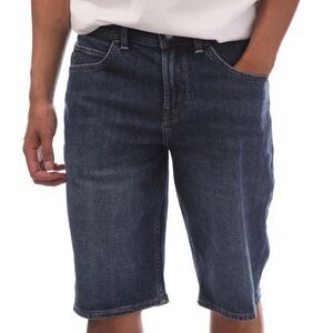 Timberland Mens Denim Leather Patch Shorts / Blue